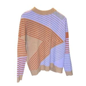 THML Anthropologie Geometric Stripe Knit Sweater Women's Size M Overside Cozyy